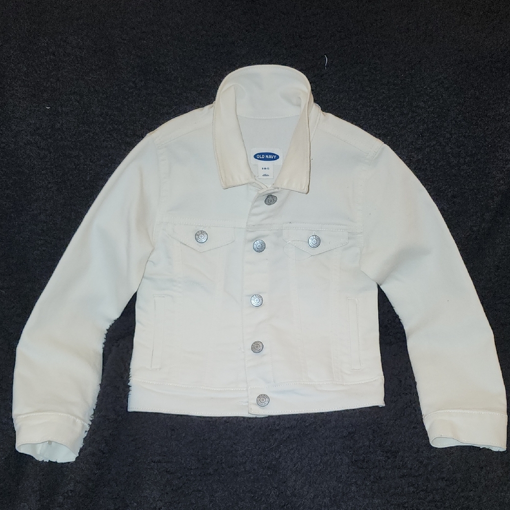 Old Navy -White Denim Jacket Size 6-7